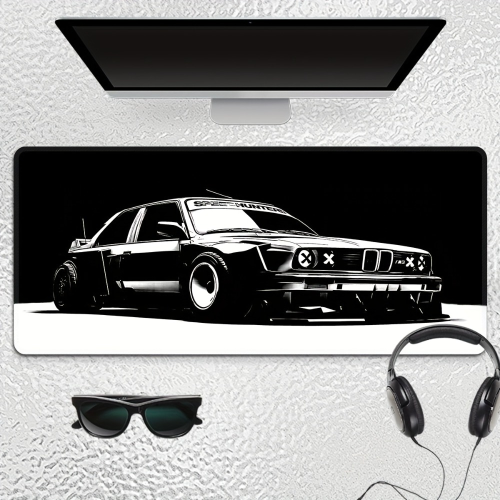Desk Setup Black And White - Large Black White Car Gaming Mouse