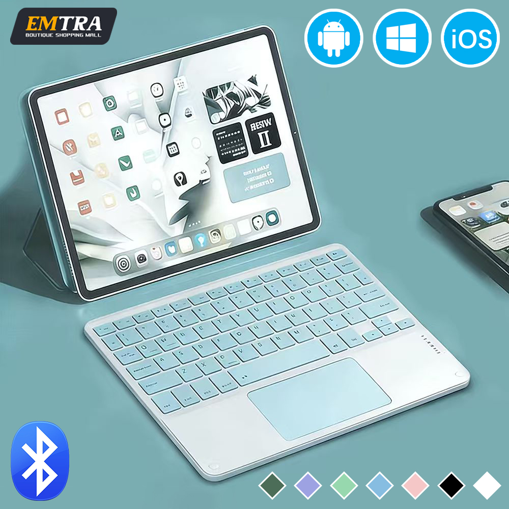 Desk Setup Ipad - EMTRA Universal Bluetooth Keyboard for iPad