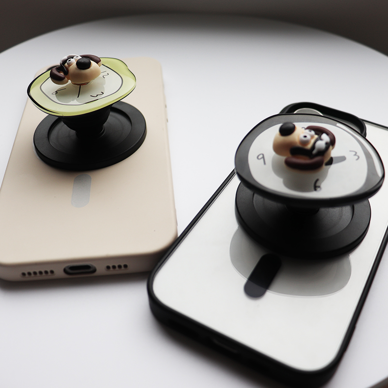 Korean Desk Setup - Magnetic Korean Cute Rotating Clock Dog