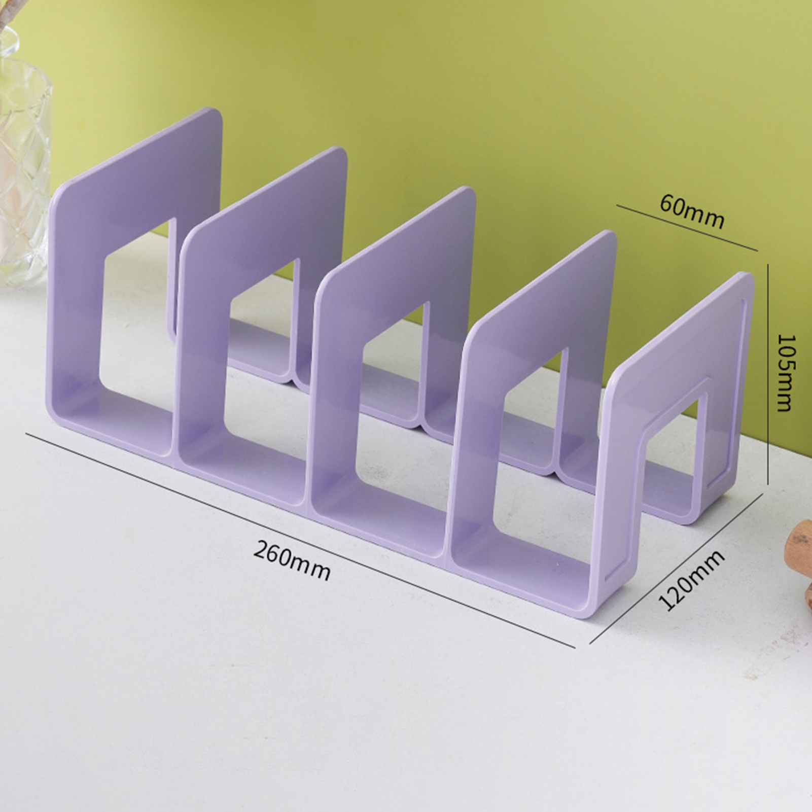 Desk Setup Organizer - 4 Compartments Rack Book Organizer ABS