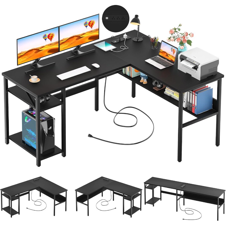 Desk Setup L Shaped - Reversible L Shaped Desk with Magic