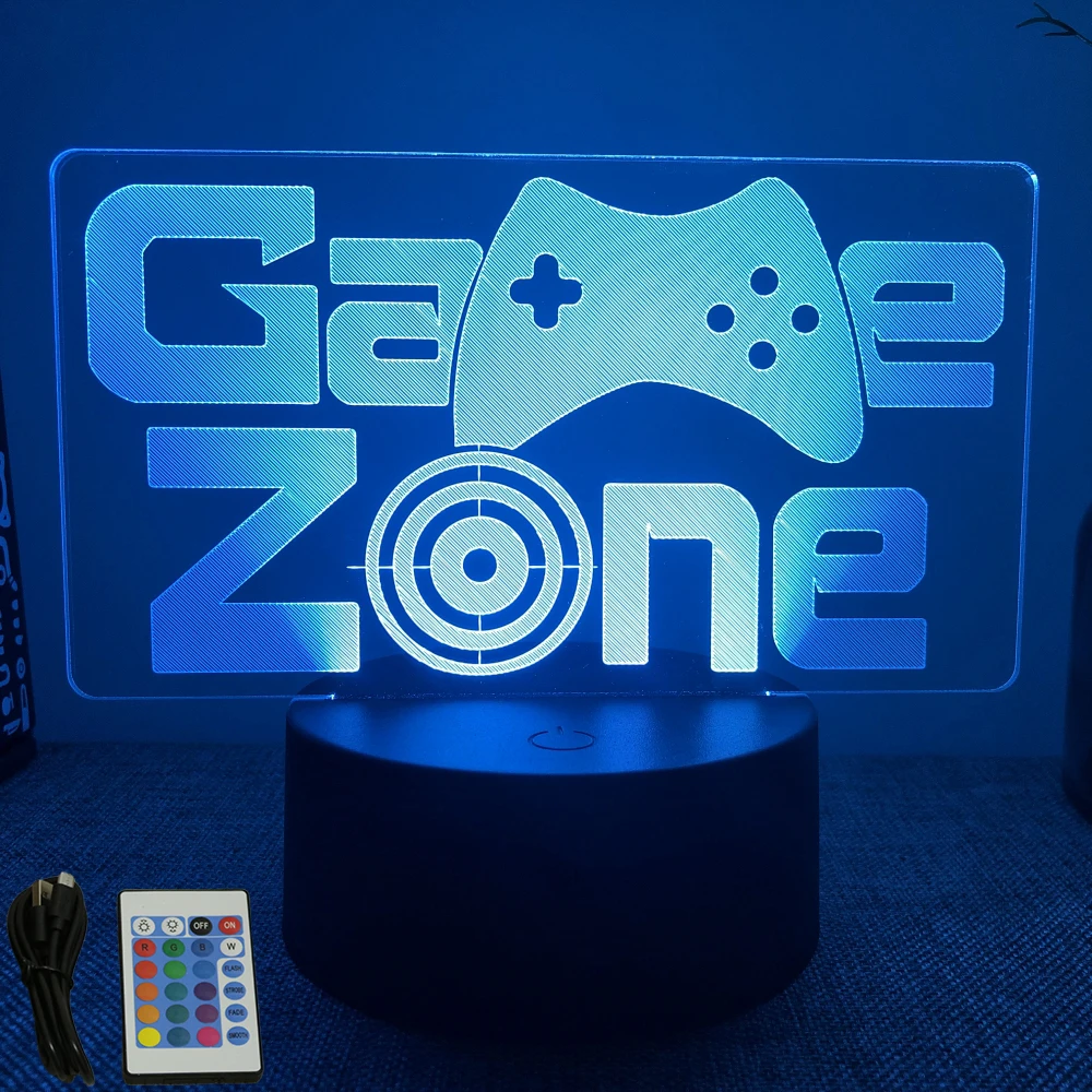Desk Setup Pegboard - NEON GAMER 3D Lamp LED Night