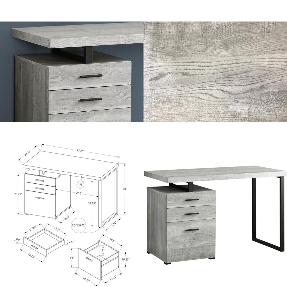 Desk Setup Grey - 48-inch Grey Reclaimed Wood Computer Desk