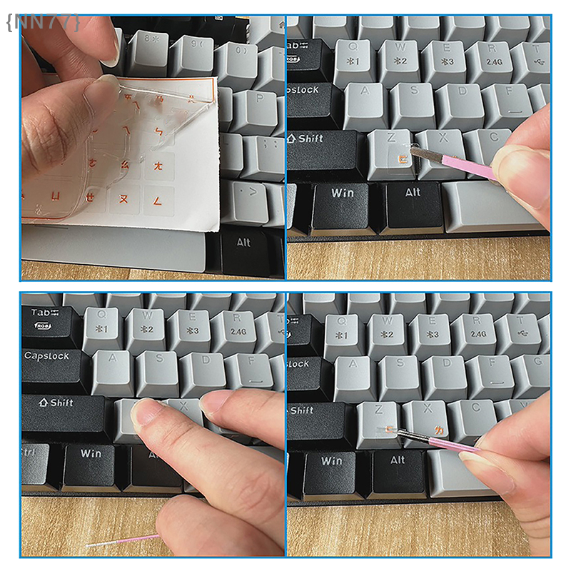 Korean Desk Setup - Korean Language Keyboard Sticker - Transparent