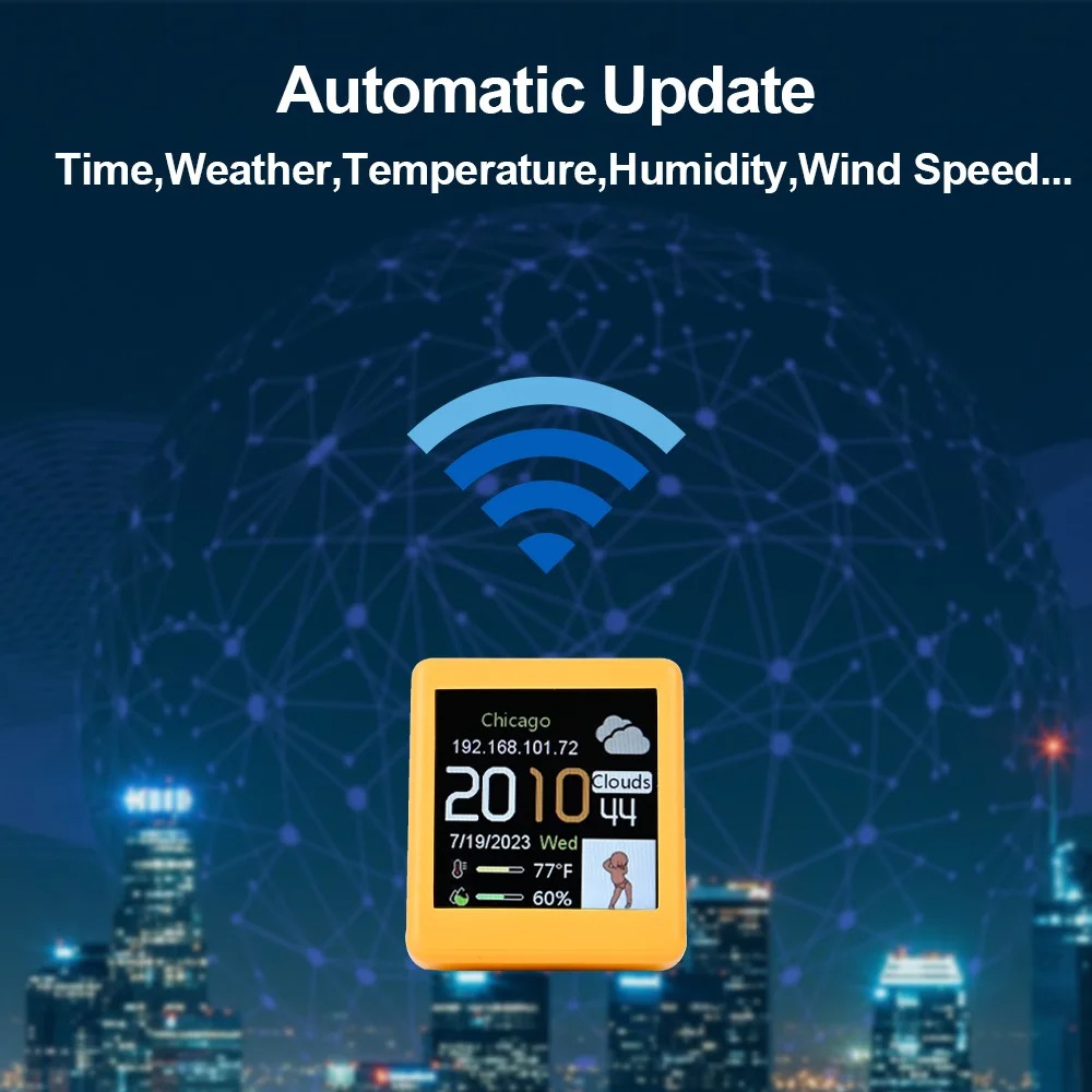Mini WiFi Digital Weather Stat - огляд і ціна Korean Desk Setup