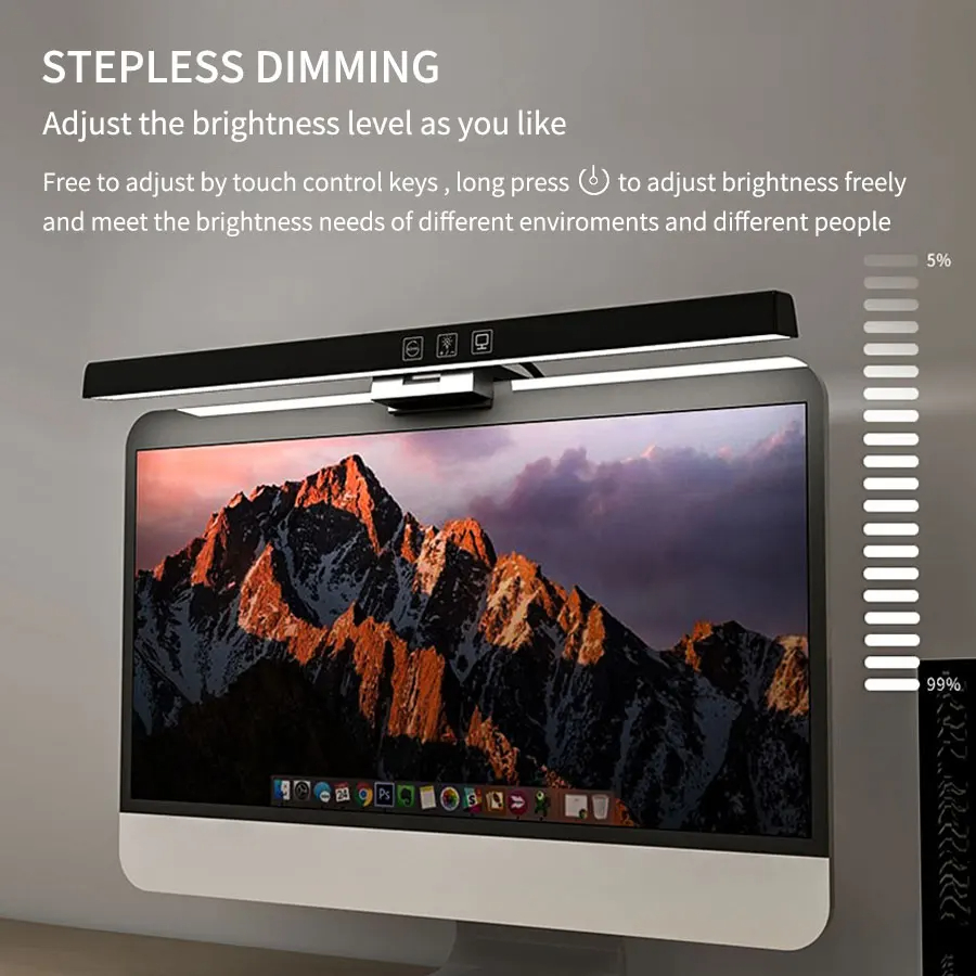 LED Monitor Light Bar 33cm 50c - огляд і ціна Desk Setup On Bed