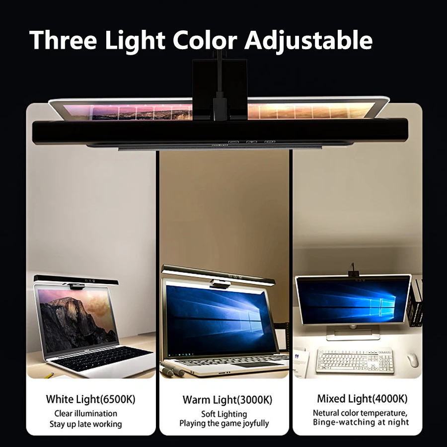 LED Monitor Light Bar 33cm 50c - огляд і ціна Desk Setup On Bed