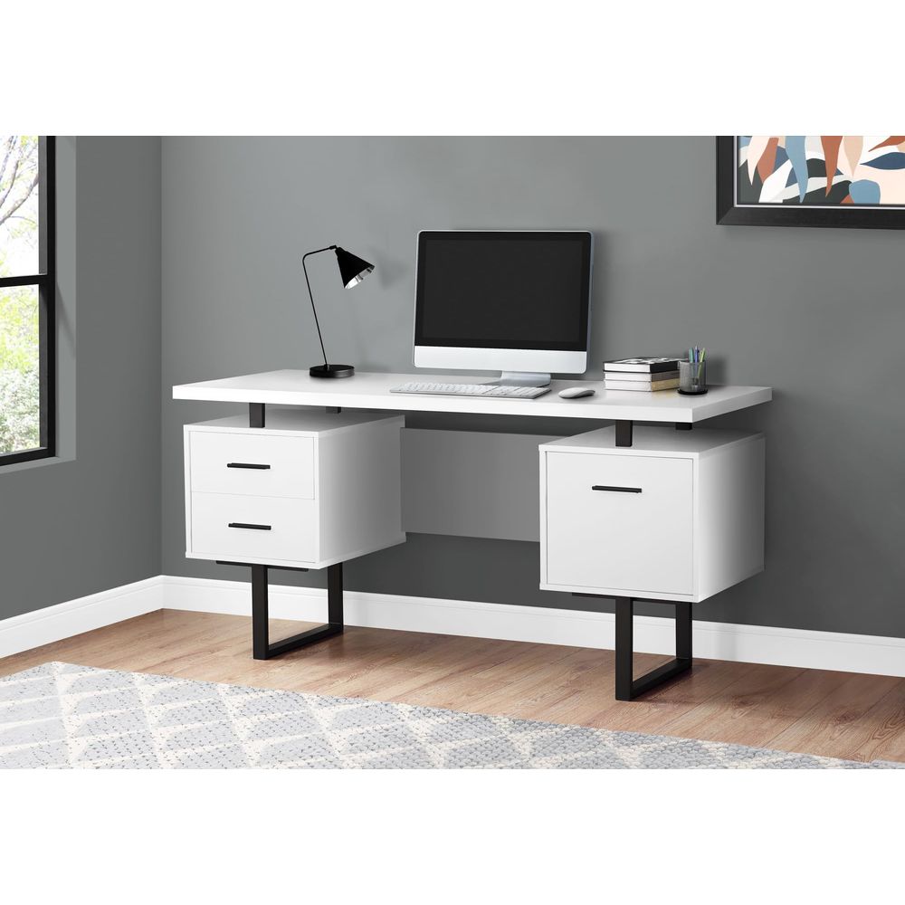I 7631 Computer Desk, Home Off - огляд і ціна Desk Setup Black And White