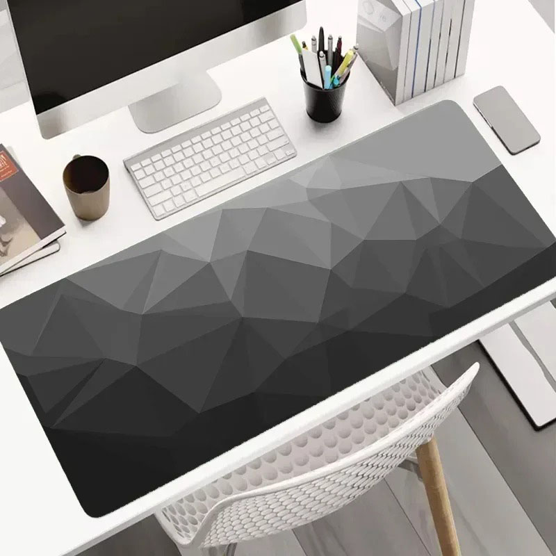 Modern Dark Geometric Tableclo - огляд і ціна Desk Setup Grey