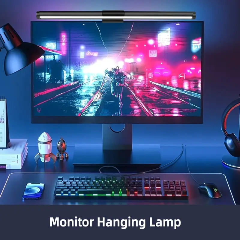 Stepless Dimming Hanging LED M - огляд і ціна Desk Setup On Bed