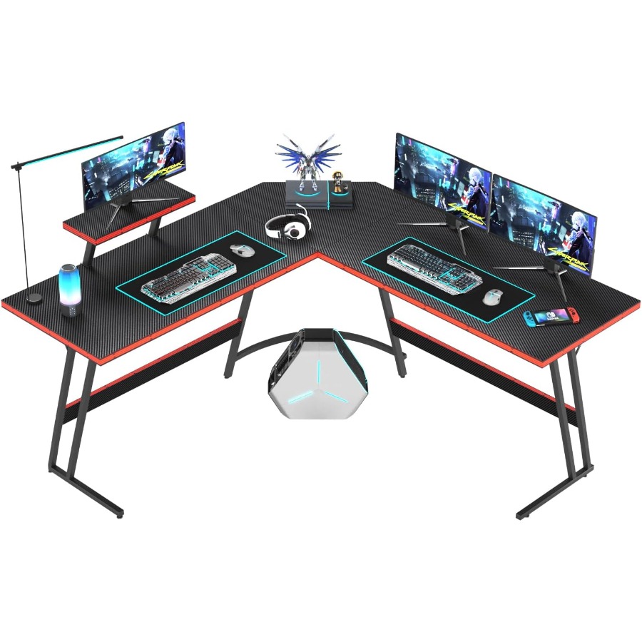 L Shaped Gaming Desk with Larg - огляд і ціна Desk Setup L Shaped