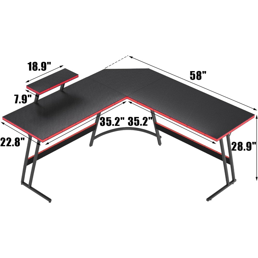 L Shaped Gaming Desk with Larg - огляд і ціна Desk Setup L Shaped