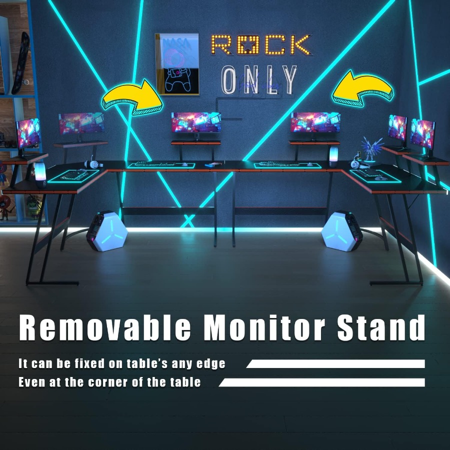 L Shaped Gaming Desk with Larg - огляд і ціна Desk Setup L Shaped