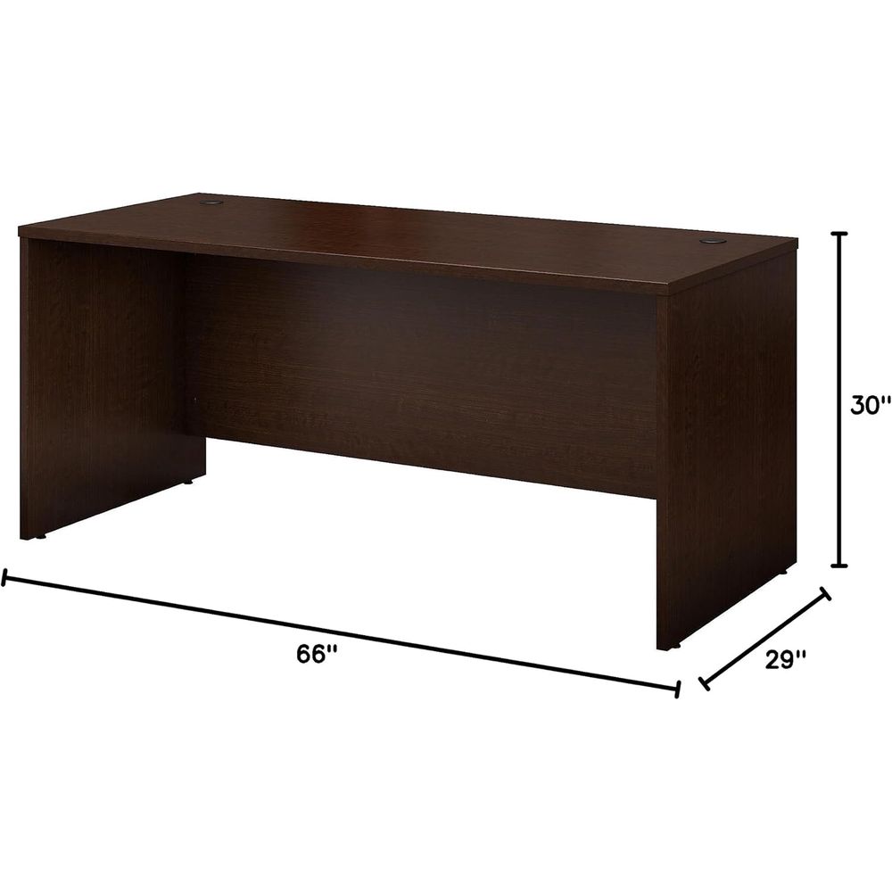 66W Office Desk in Mocha Cherr - огляд і ціна Desk Setup L Shaped