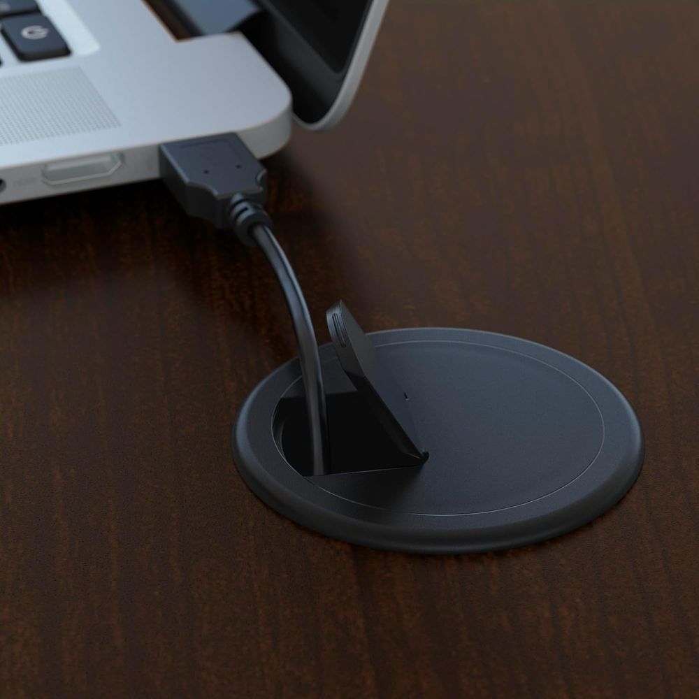 66W Office Desk in Mocha Cherr - огляд і ціна Desk Setup L Shaped