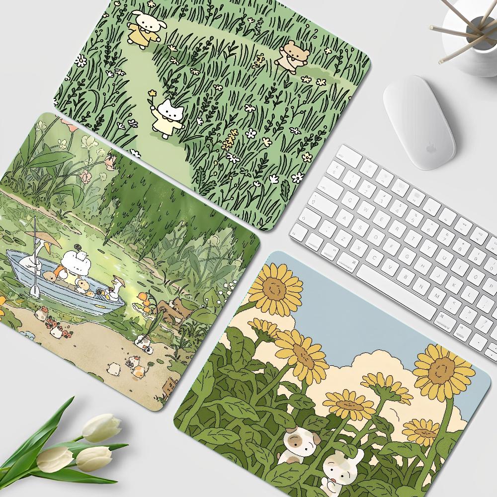 Green Plant Desk Mat Cute Kawa - огляд і ціна Korean Desk Setup