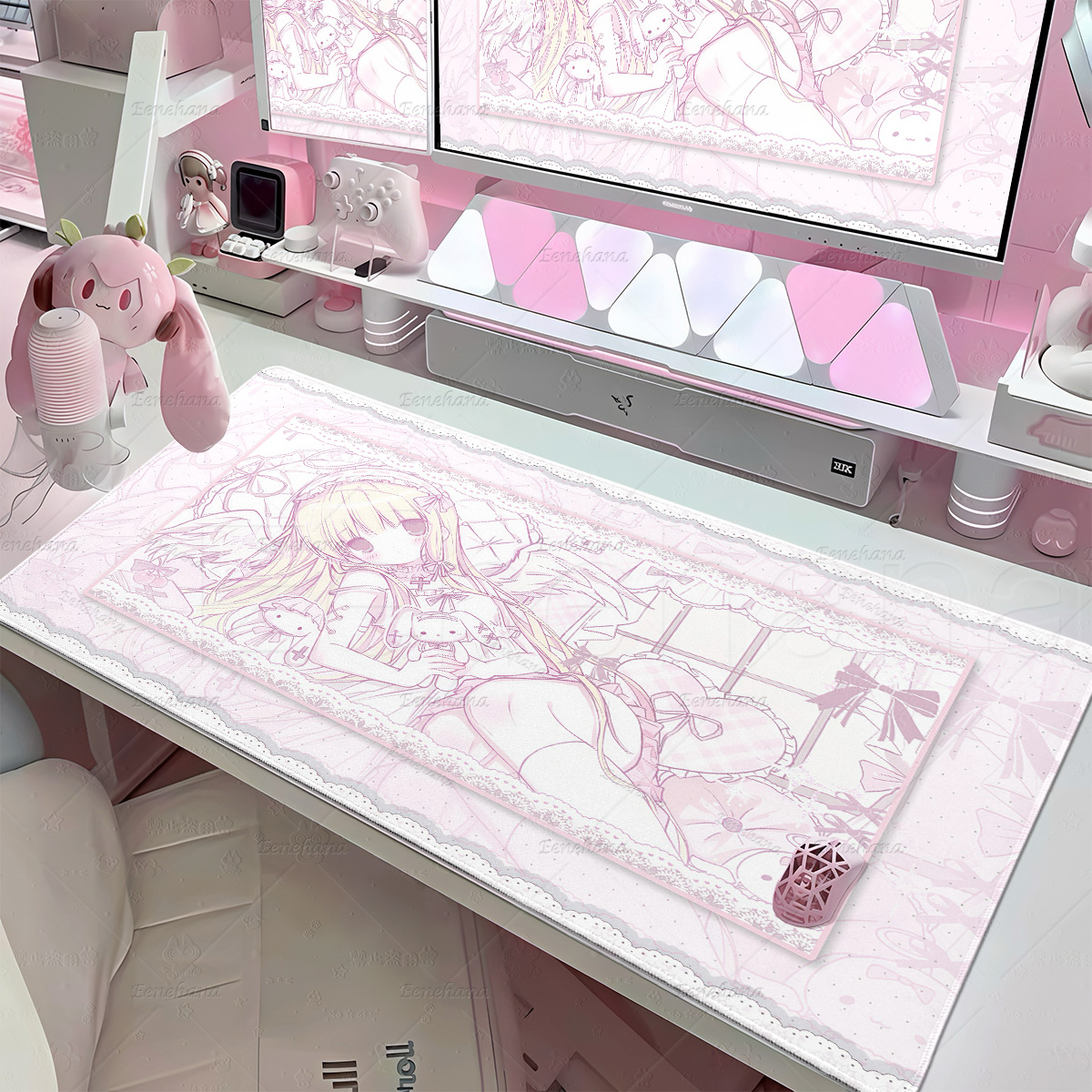 Pink Girl Mouse Pad Large Gami - огляд і ціна Desk Setup Pegboard