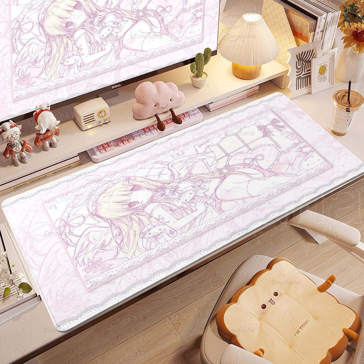 Pink Girl Mouse Pad Large Gami - огляд і ціна Desk Setup Pegboard