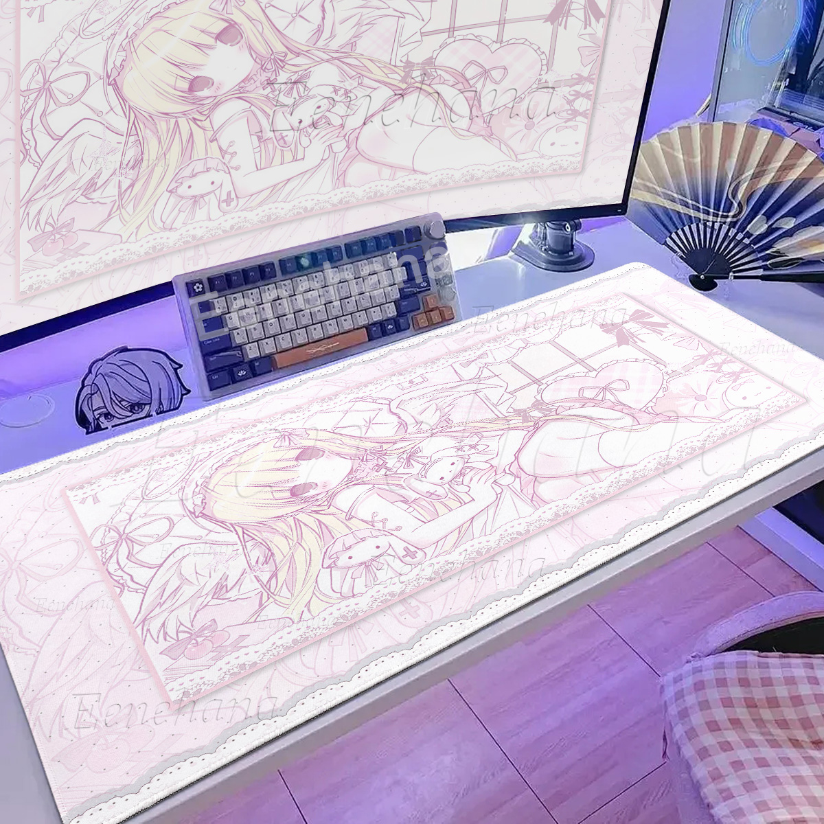 Pink Girl Mouse Pad Large Gami - огляд і ціна Desk Setup Pegboard
