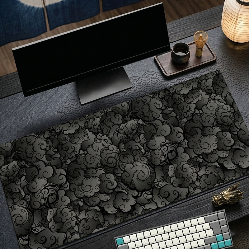 Japanese Dark Cloud Desk Mat V - огляд і ціна Desk Setup Grey