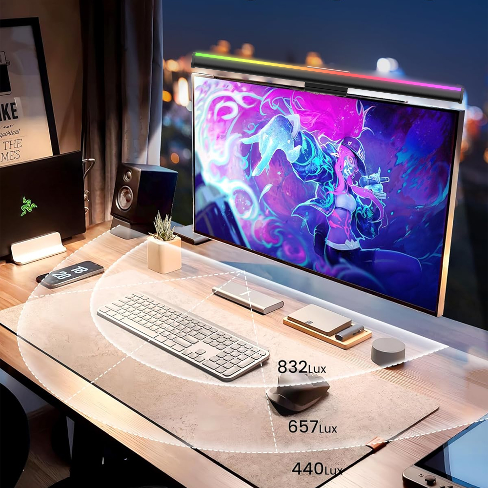 Screen Hanging Lamp Monitor Li - огляд і ціна Desk Setup No Monitor