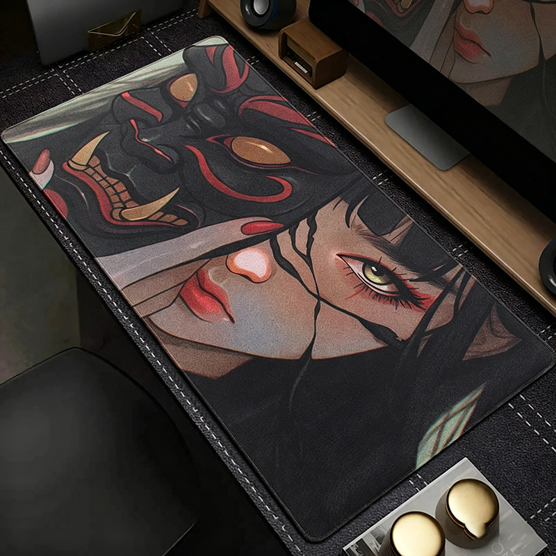Japanese Oni Mask Anime Mouse  - огляд і ціна Desk Setup Black And White