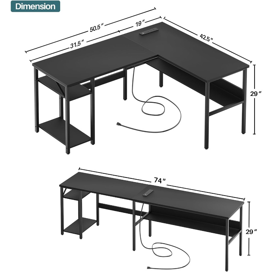 Reversible L Shaped Desk with  - огляд і ціна Desk Setup L Shaped