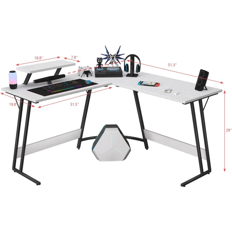 L Shaped Gaming Desk with Larg - огляд і ціна Desk Setup L Shaped