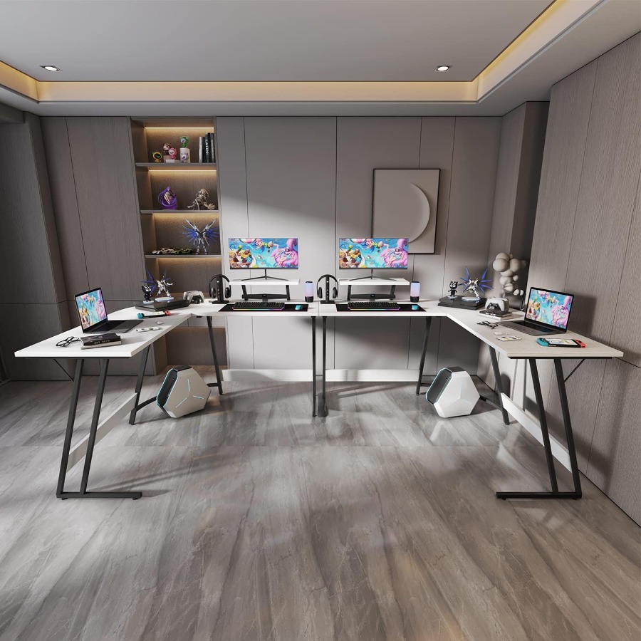 L Shaped Gaming Desk with Larg - огляд і ціна Desk Setup L Shaped