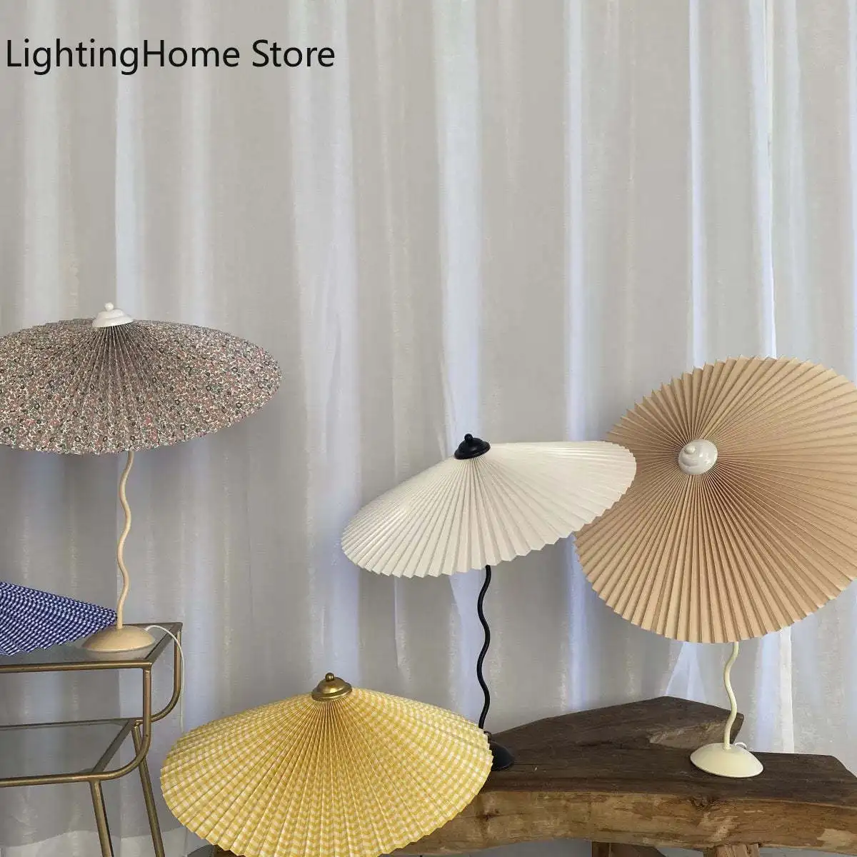 Table Lamp ins Retro Pleated U - огляд і ціна Desk Setup Vintage
