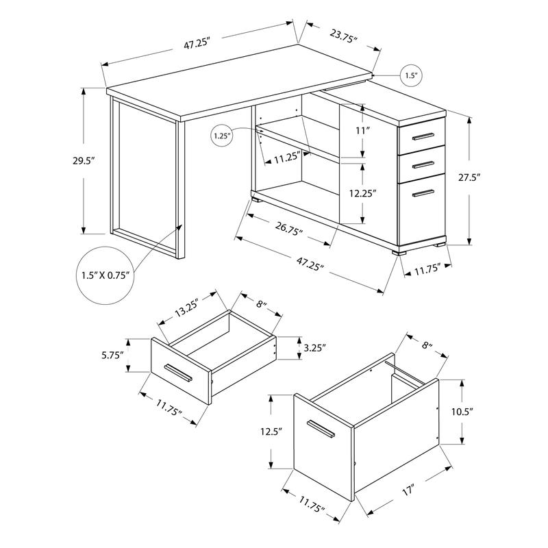 L-Shaped Computer Desk for Hom - огляд і ціна Desk Setup Grey