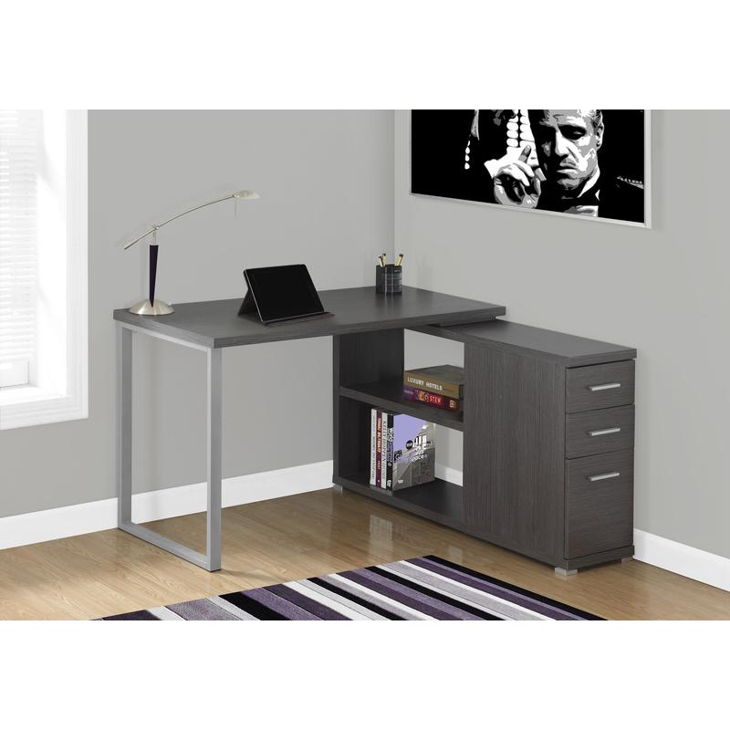 L-Shaped Computer Desk for Hom - огляд і ціна Desk Setup Grey
