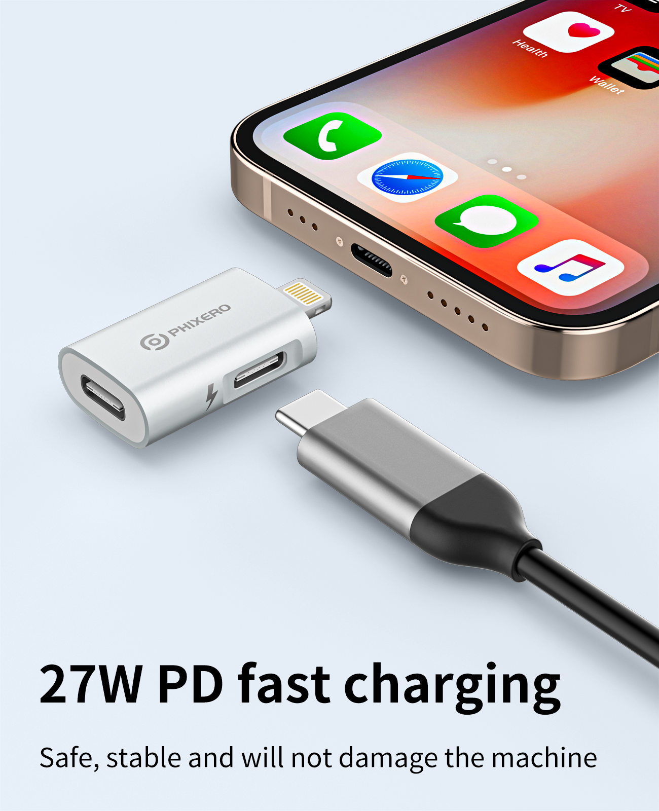 PHIXERO USB C OTG Adapter 27W  - огляд і ціна Desk Setup Ipad