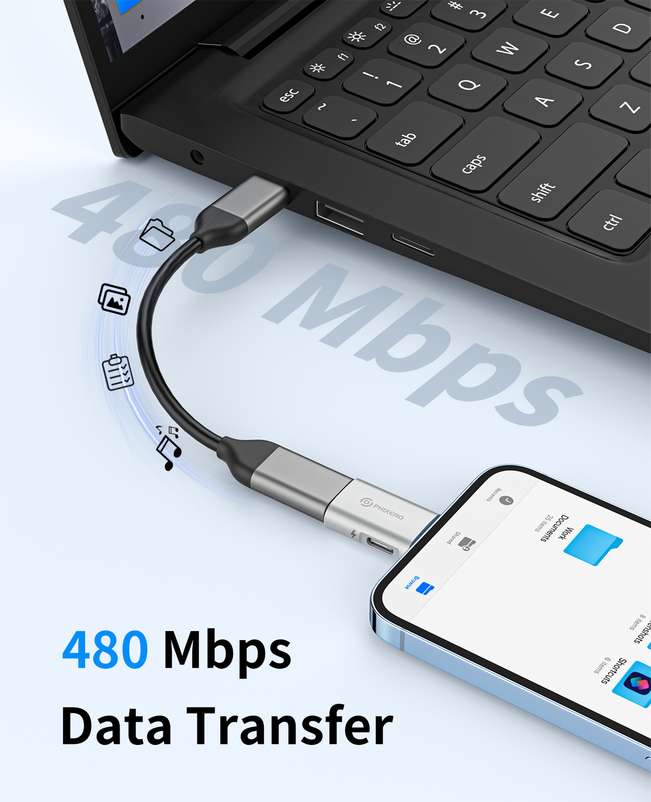 PHIXERO USB C OTG Adapter 27W  - огляд і ціна Desk Setup Ipad