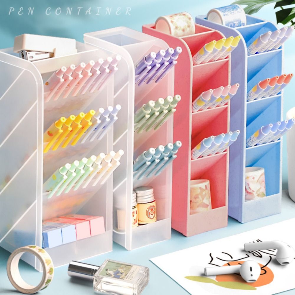 Plastic Pen Holder Oblique Ins - огляд і ціна Desk Setup Organizer