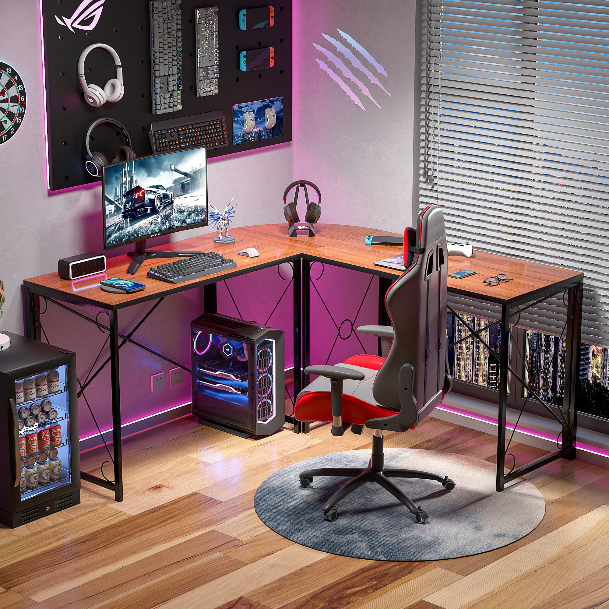 L-Shaped Computer Desk With Me - огляд і ціна Desk Setup No Monitor