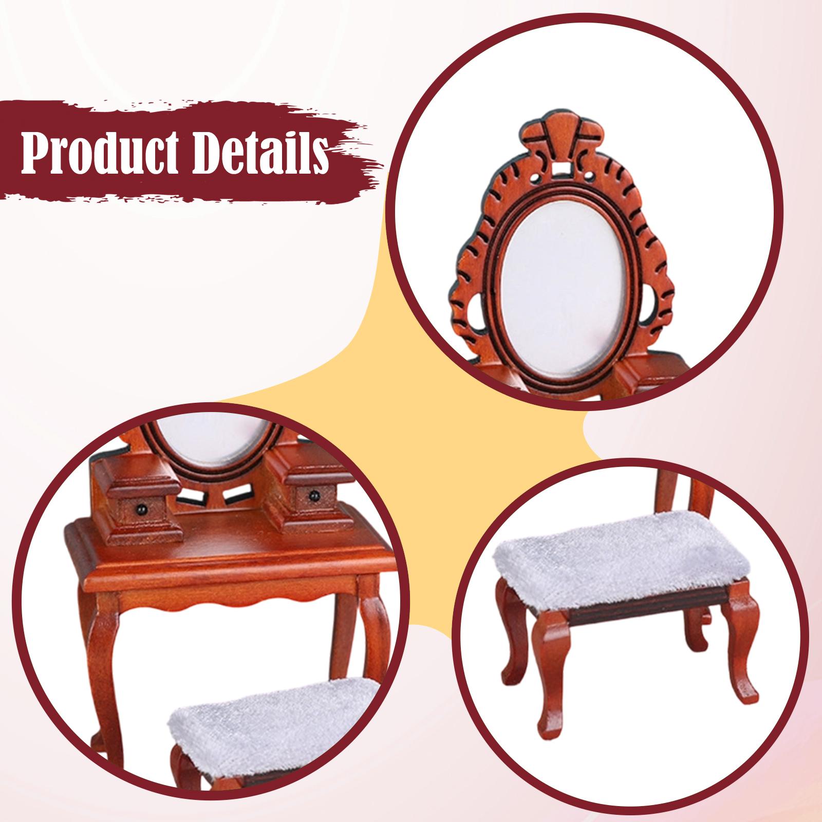 1/12 Vanity Desk Model with St - огляд і ціна Desk Setup Girly