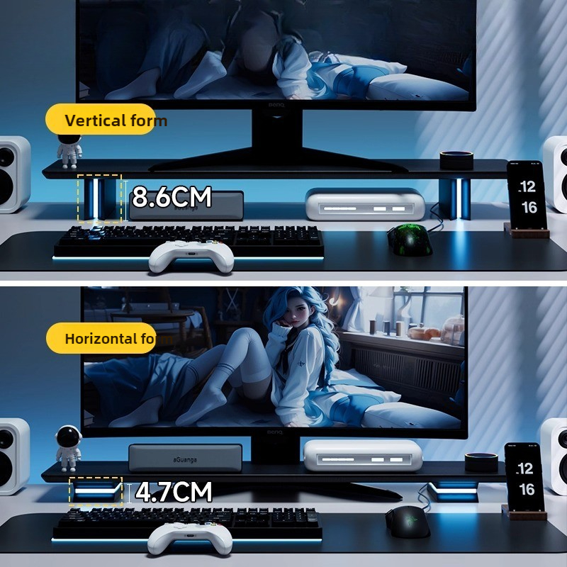 RGB Monitor Stand Ergonomic Co - огляд і ціна Desk Setup No Monitor