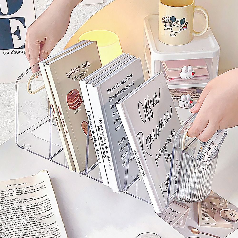 Clear Acrylic Bookends Conveni - огляд і ціна Desk Setup Organizer
