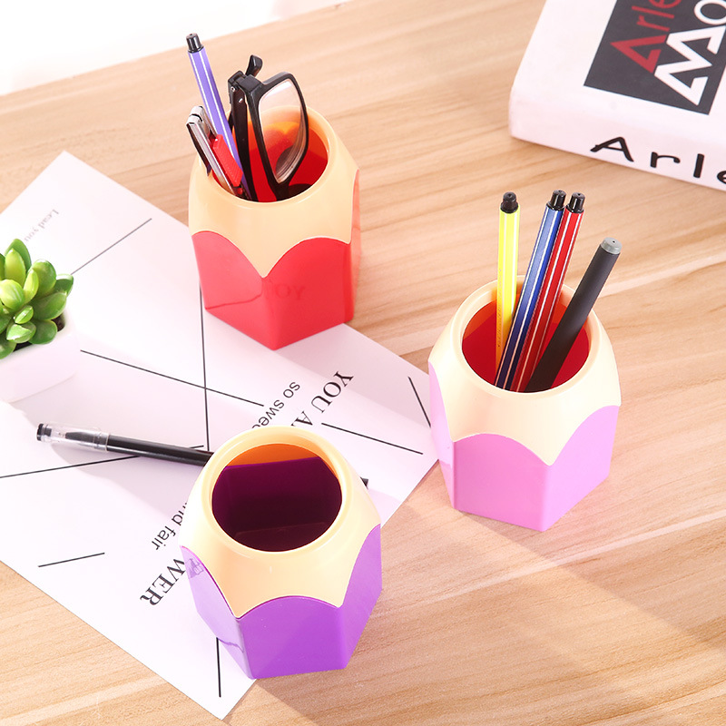 Cute Pencil Head Shape Pen Hol - огляд і ціна Korean Desk Setup