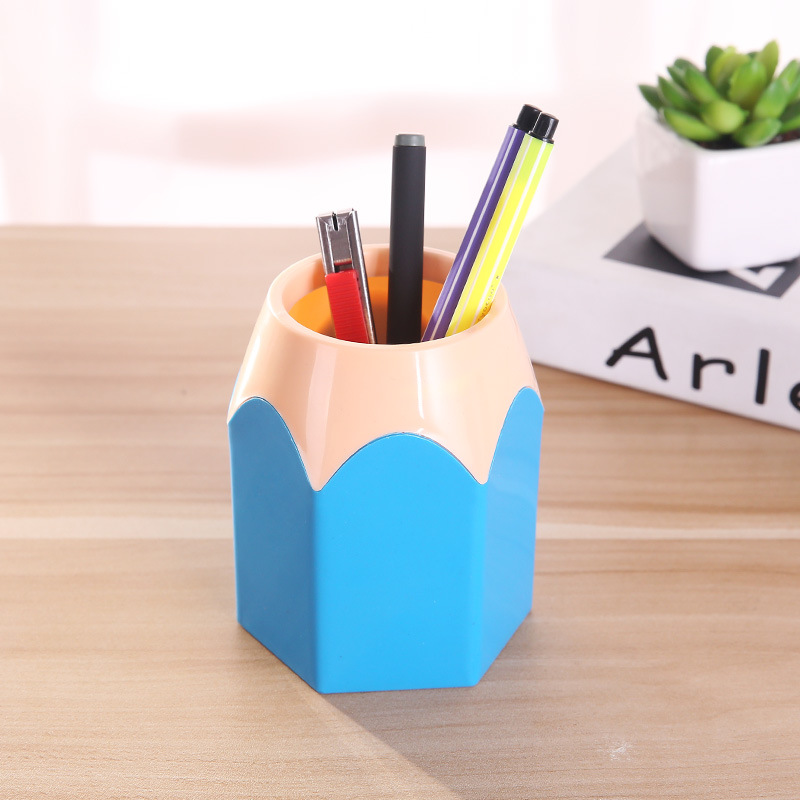 Cute Pencil Head Shape Pen Hol - огляд і ціна Korean Desk Setup