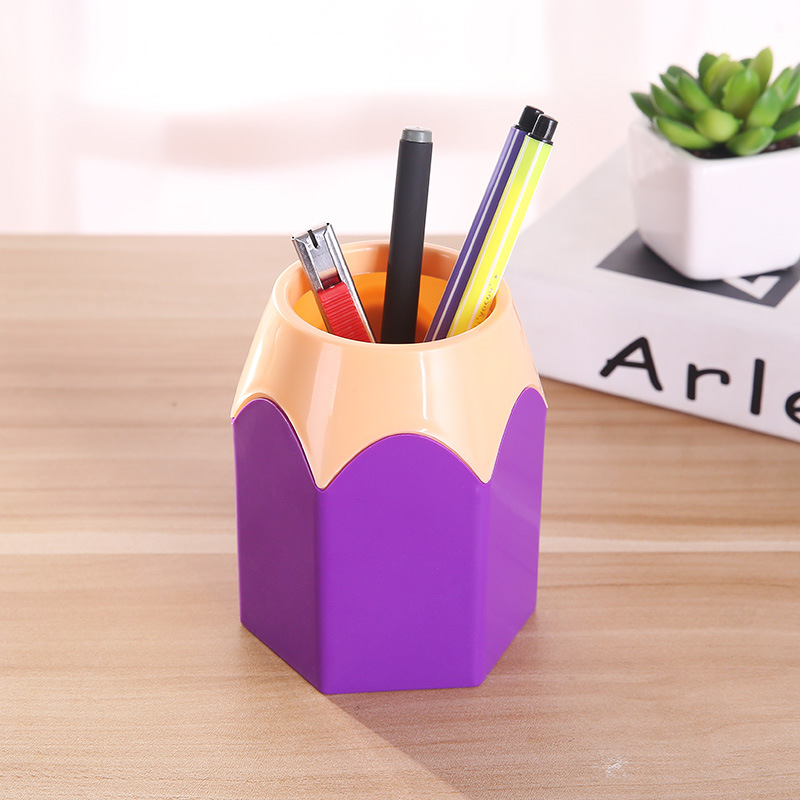 Cute Pencil Head Shape Pen Hol - огляд і ціна Korean Desk Setup