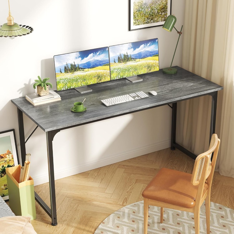 55 Inch Computer Desk for Home - огляд і ціна Desk Setup Grey