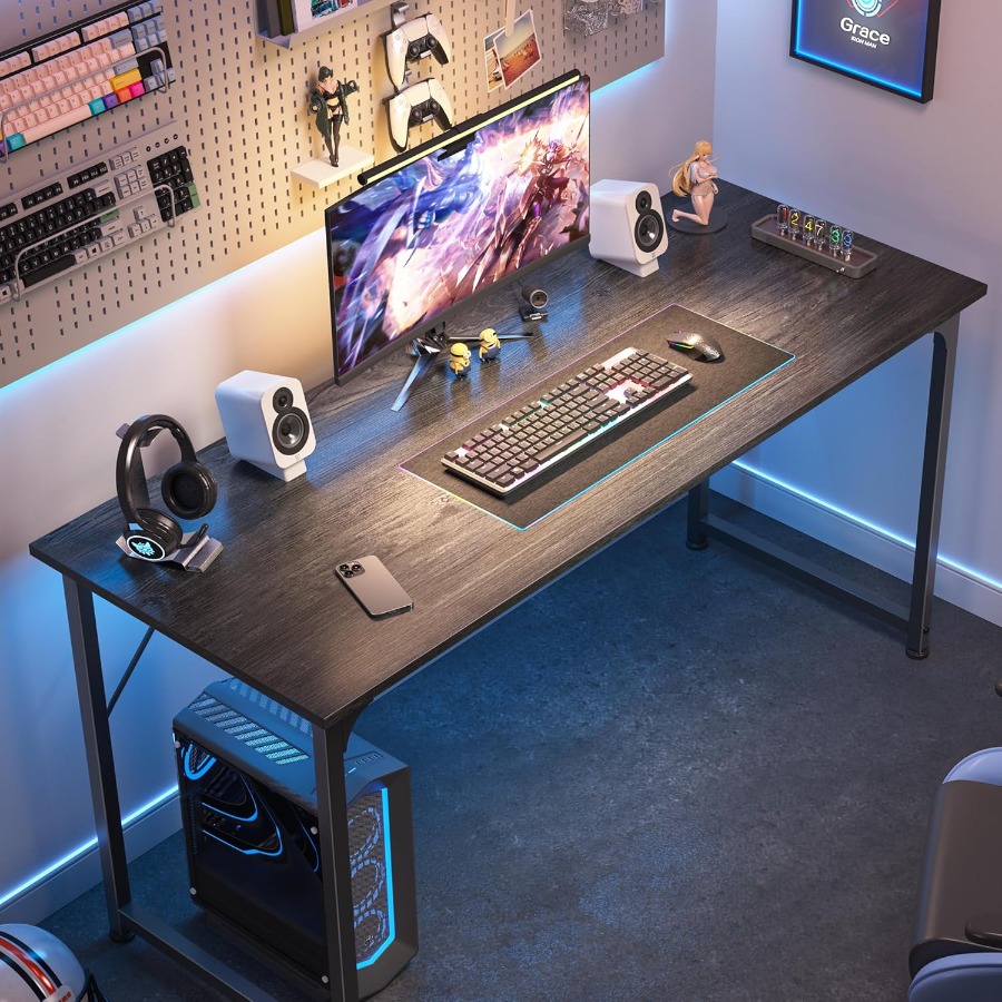 55 Inch Computer Desk for Home - огляд і ціна Desk Setup Grey