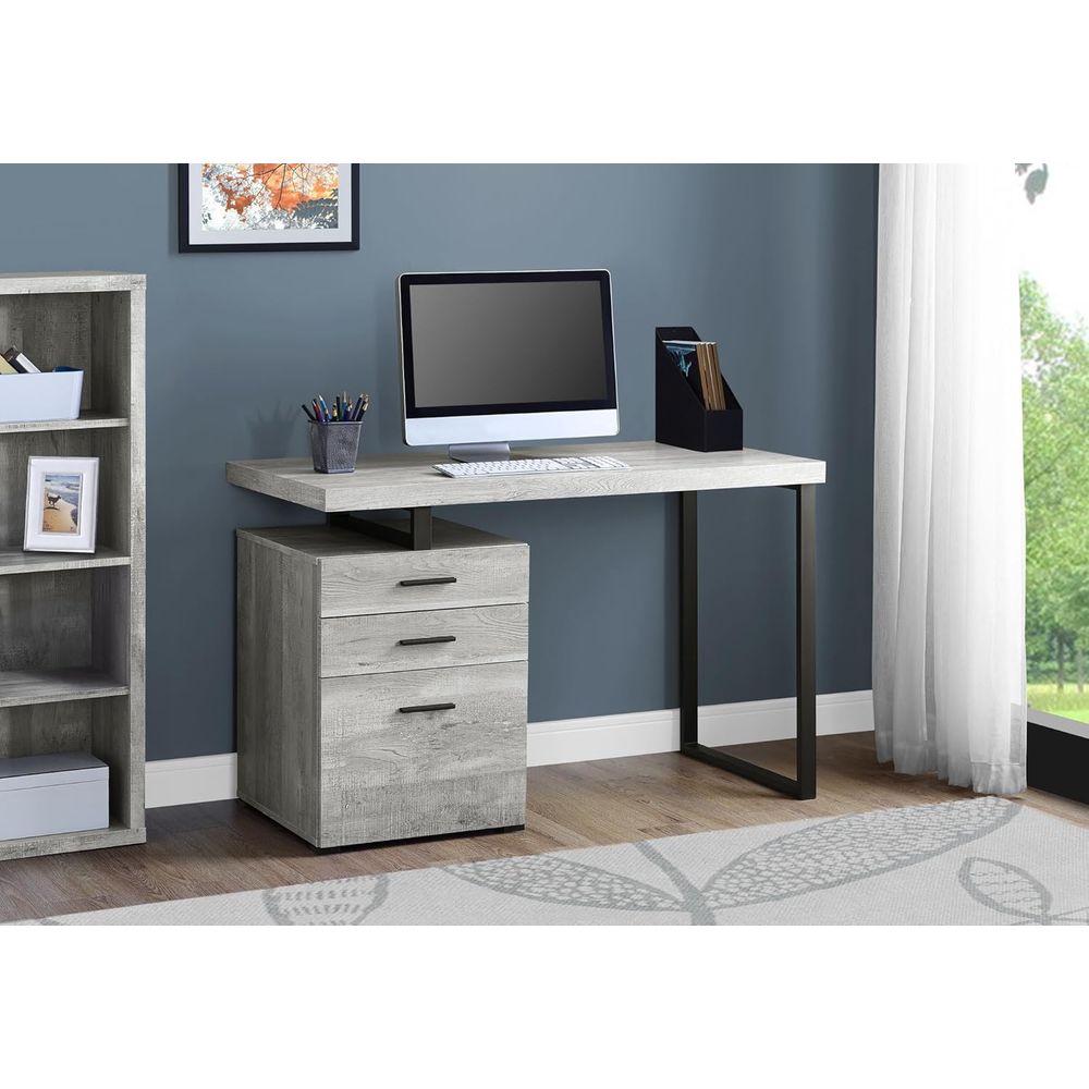 48 Grey Reclaimed Wood Desk wi - огляд і ціна Desk Setup Grey