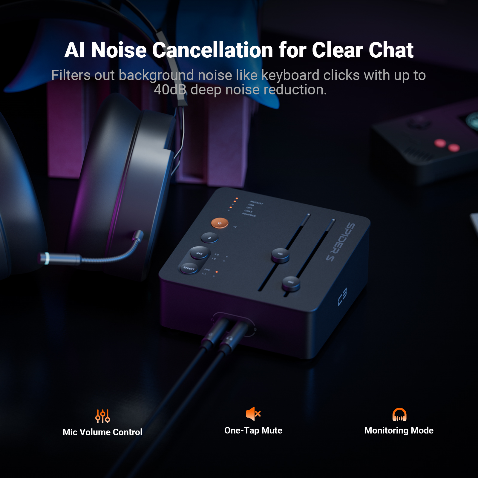 Fosi Audio C3 Gaming DAC Headp - огляд і ціна Desk Setup Ps5