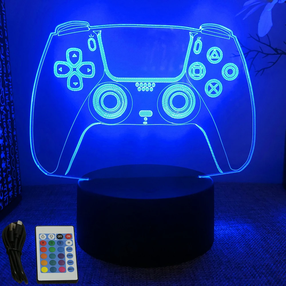 NEON GAMER 3D Lamp LED Night L - огляд і ціна Desk Setup Pegboard