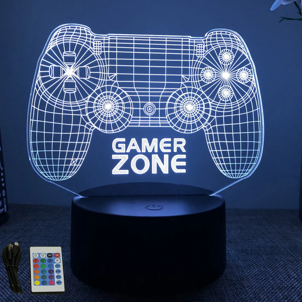NEON GAMER 3D Lamp LED Night L - огляд і ціна Desk Setup Pegboard