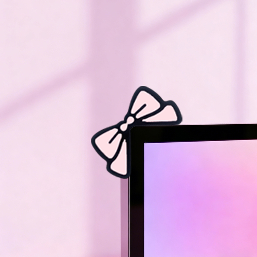 Cute Pink Bow Monitor Decor Ka - огляд і ціна Desk Setup No Monitor