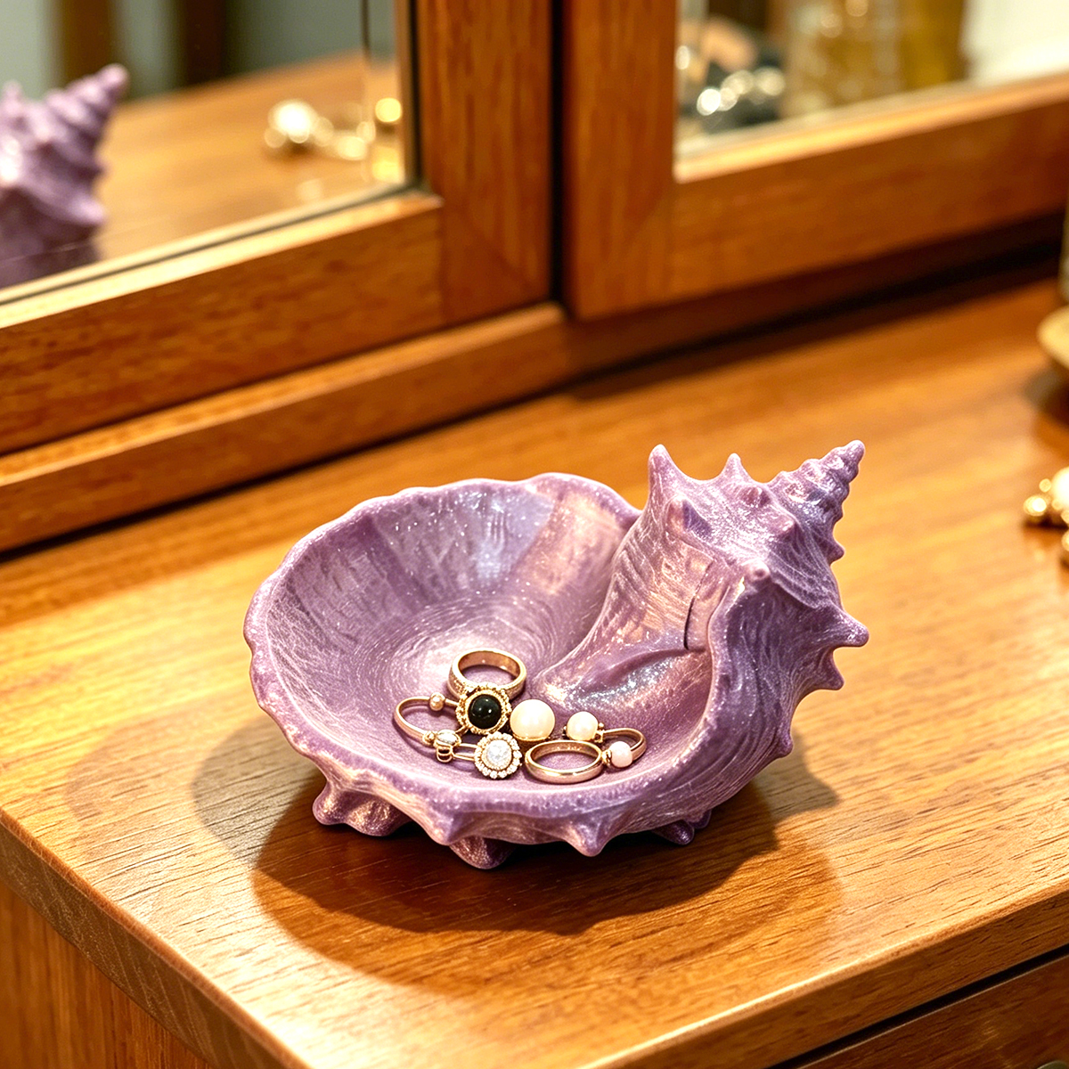 Pearlescent Purple Conch-Shape - огляд і ціна Desk Setup Organizer